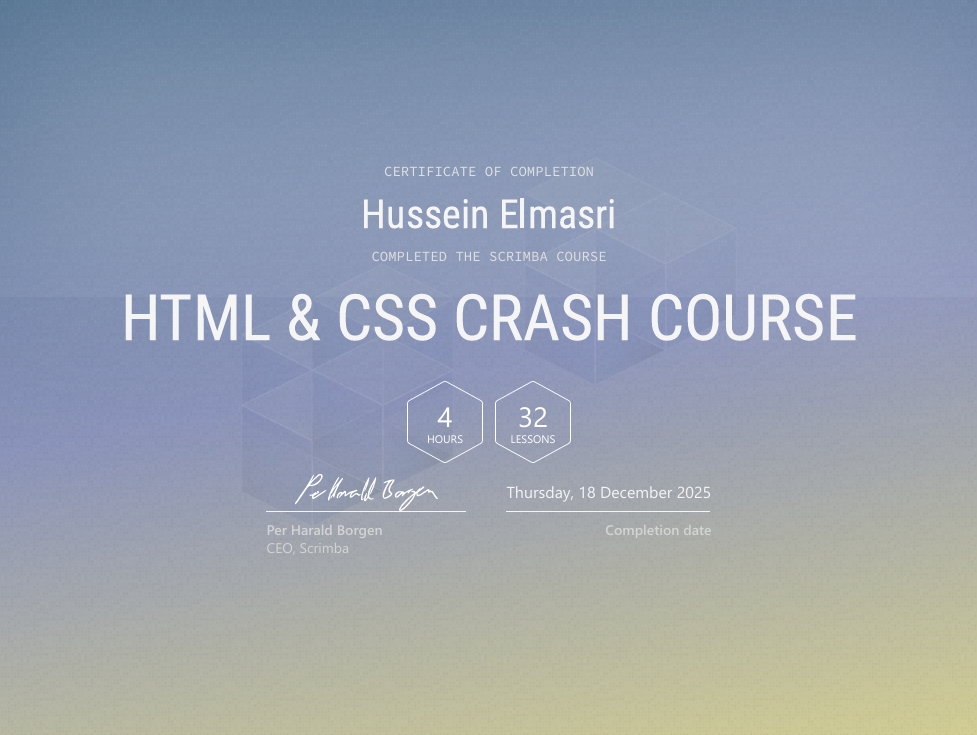 HTML & CSS Crash Course